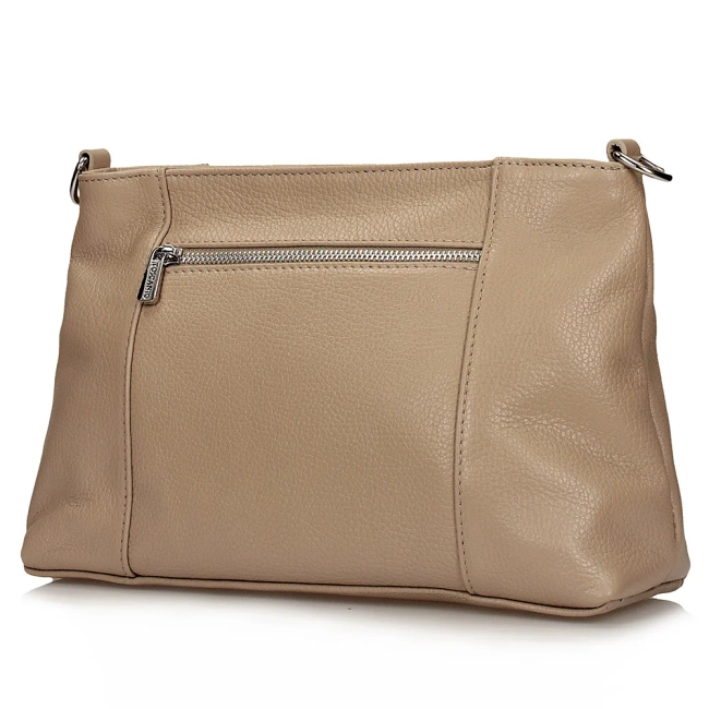 Beige leather handbag Toscanio G46