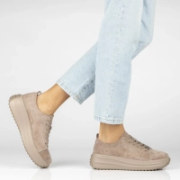 Skórzane sneakersy Filippo DP8339/26 BE beżowe