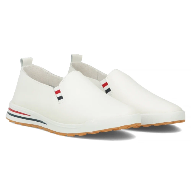 Skórzane półbuty Filippo DP3510/25 WH białe