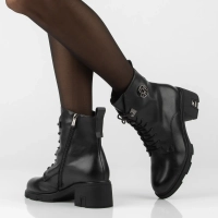 Leather heeled ankle boots Filippo DBT8030/26 BK black
