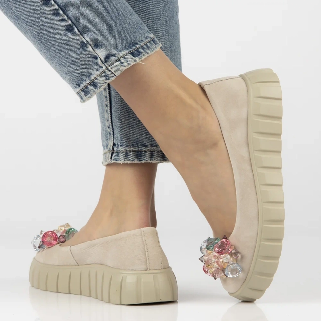 Leather shoes Filippo DP4682/25 BE beige