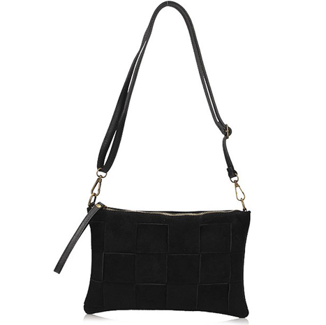 Handbag Toscanio Suede Messenger Bag Braided C87 black