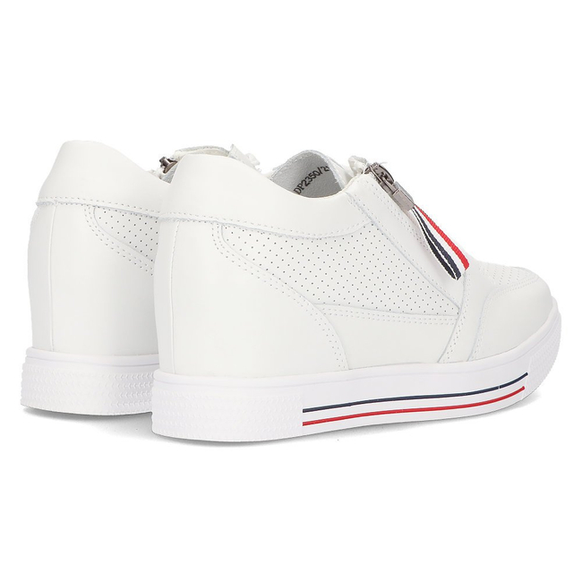 Leather Wedge Sneakers Filippo DP2350/21 WH white