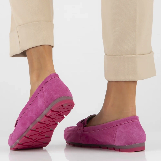 Skórzane mokasyny Filippo DP3630/24 FH fuksja