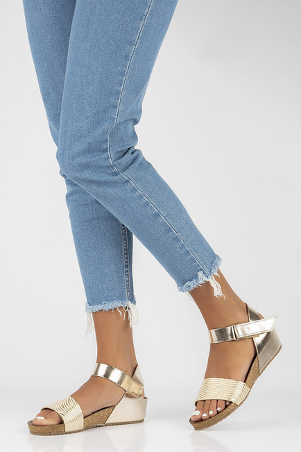 Skórzane sandały Filippo 40143 złote