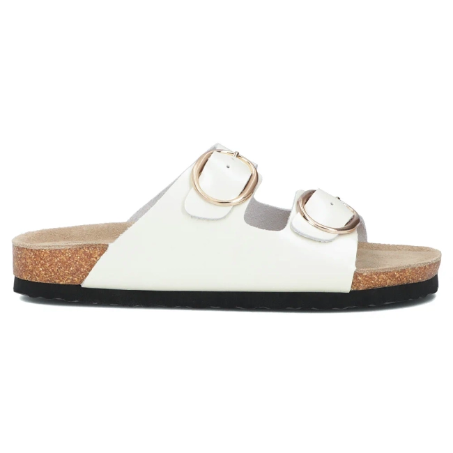 Skórzane klapki Filippo DK7061/25 WH białe