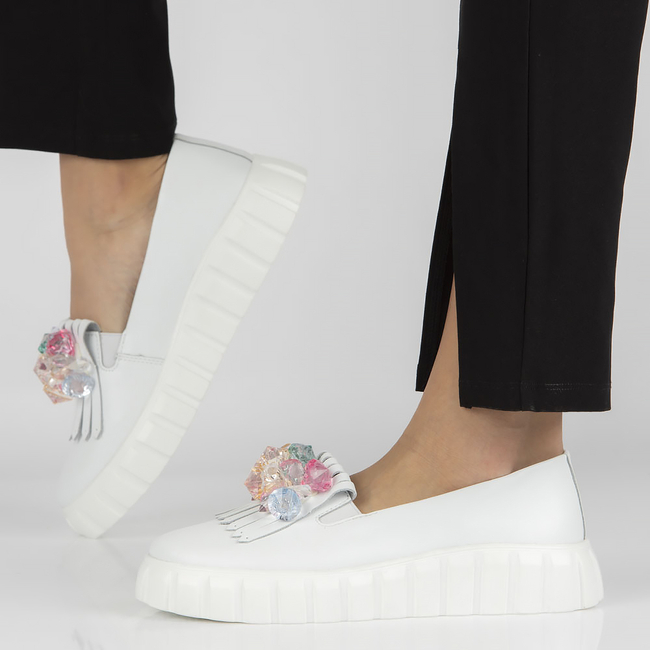 Leather shoes Filippo DP4593/23 WH white