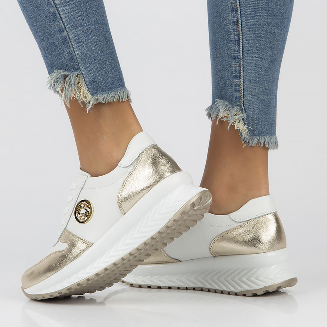 Leather Sneakers Filippo DP3547/22 WH GO white