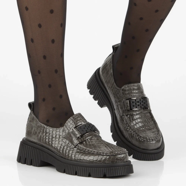 Leather shoes Filippo DP7172/25 GR grey