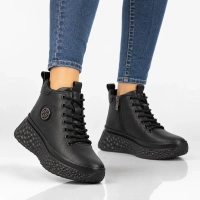 Leather platform ankle boots Filippo DBT7998/26 BK black