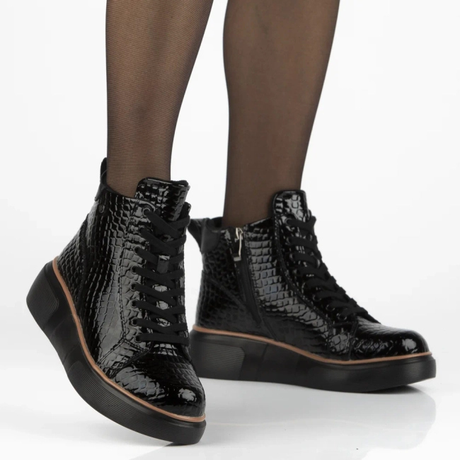 Leather ankle boots Filippo DBT7421/25 BK black