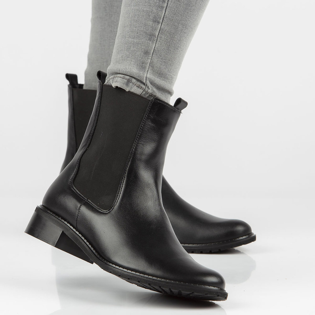 Skórzane sztyblety Filippo 5138 Czarne