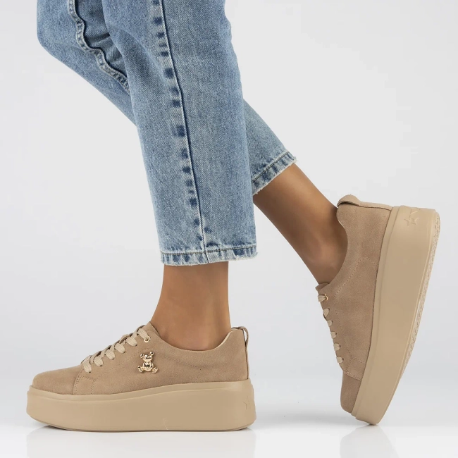 Leather sneakers Filippo DP6246/24 BE beige