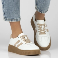 Leather sneakers Filippo DP6776/25 WH BE white