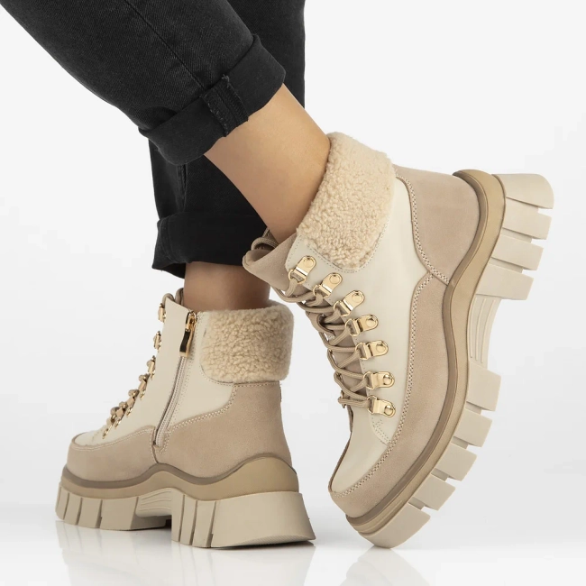 Leather ankle boots DBT6471/24 BE beige