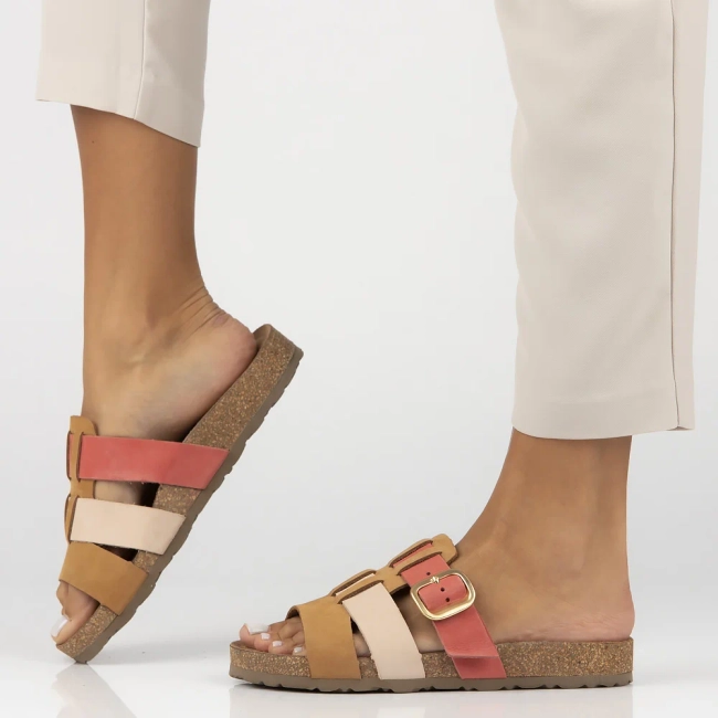 Leather flip-flops Yokono JERBA-137 NOBUCK MULT FU multicolor