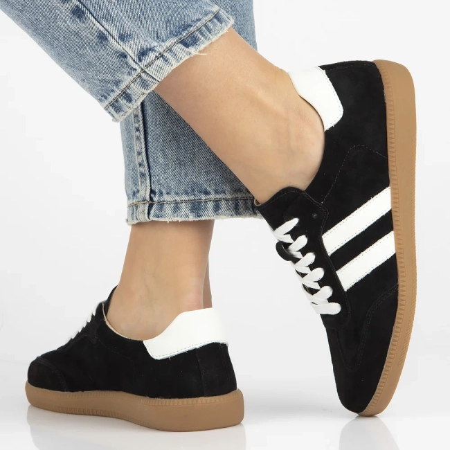 Leather sneakers Filippo DP6741/25 BK black