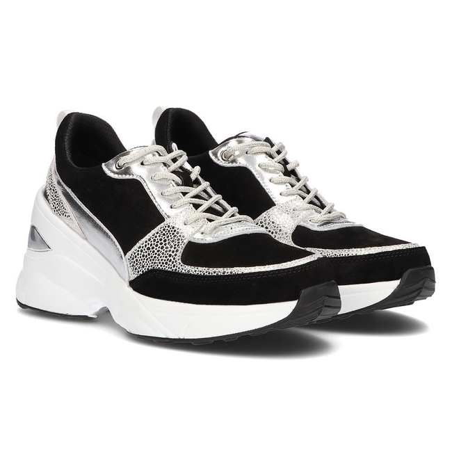 Leather Sneakers Filippo DP2056/21 BK SI black
