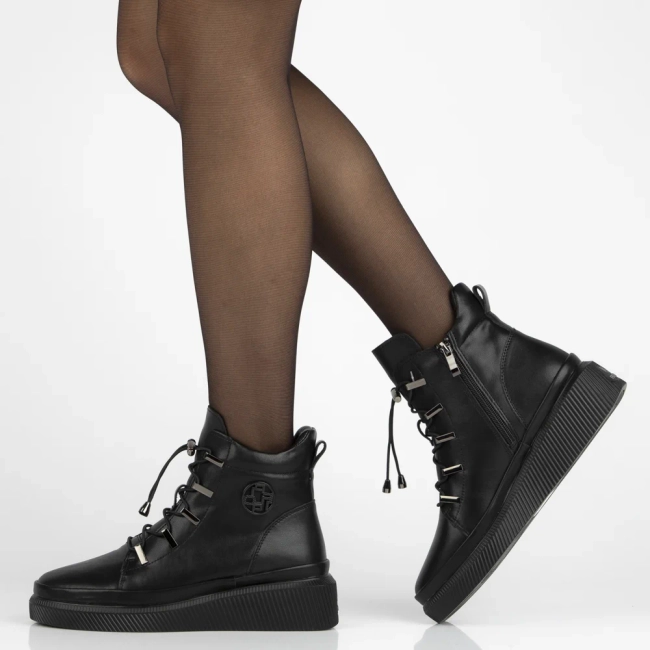 Leather ankle boots Filippo DBT7416/25 BK black