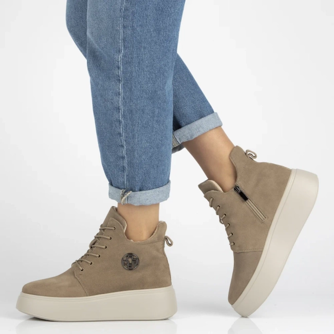 Leather ankle boots Filippo DBT7272/25 BE beige