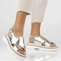Leather sandals Filippo DS7047/25 SI silver