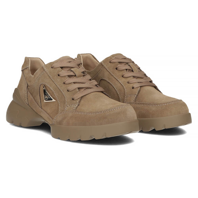 Skórzane półbuty na platformie Filippo DP4181/22 BE beżowe