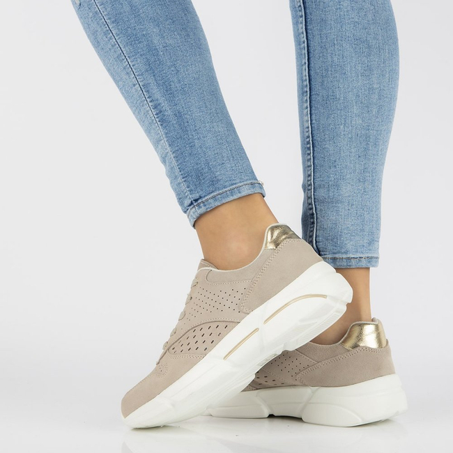 Skórzane Sneakersy Filippo DP2156/21 BE beżowe