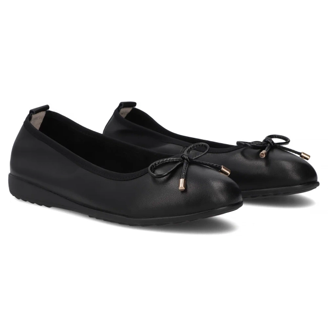 Skórzane baleriny Filippo DP7846/26 BK czarne