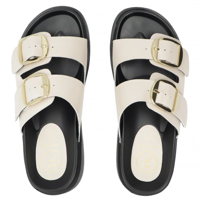 Leather flip-flops Filippo DK7827/26 BE beige