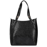Black shopper bag black croco