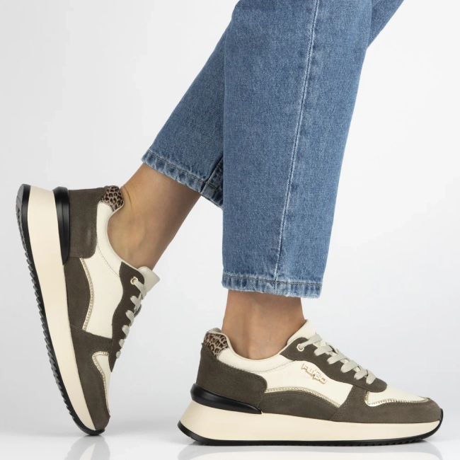 Leather sneakers Filippo DP7103/25 WH BR white brown