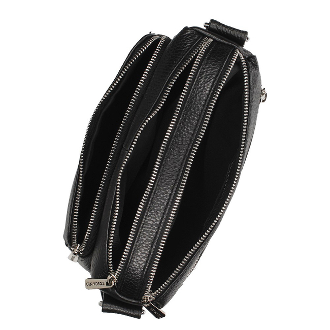 Handbag Toscanio Leather Messenger Bag E16 black