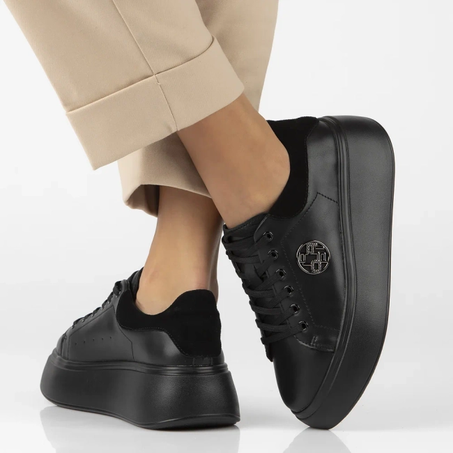 Skórzane sneakersy Filippo DP6058/24 BK BK