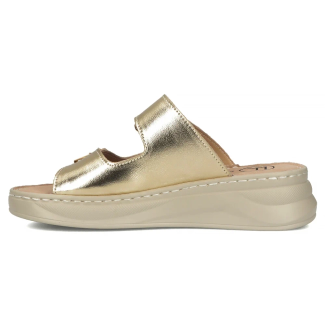 Skórzane klapki Filippo DK7044/25 GO złote