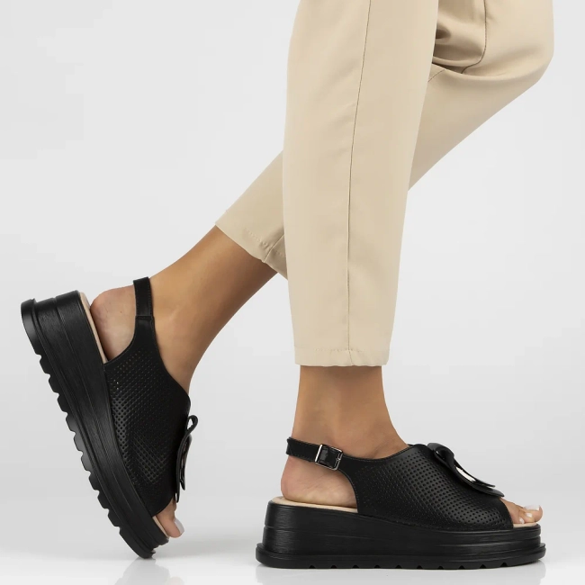 Leather sandals Filippo DS6756/25 BK black