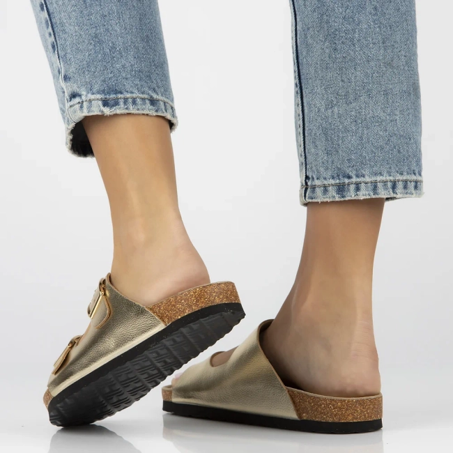 Leather flip-flops Filippo DK7062/25 GO gold