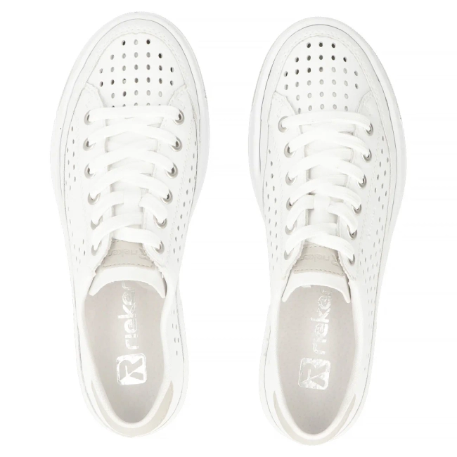 Leather sneakers Rieker L8849-80 white