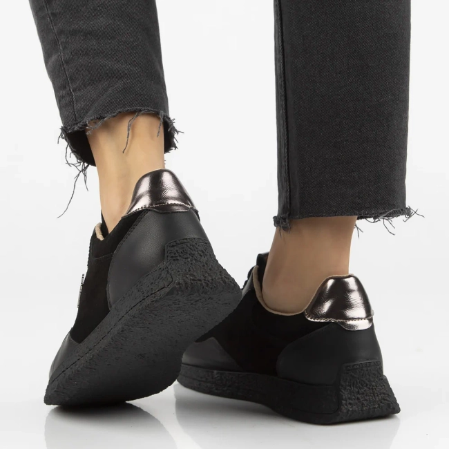 Leather sneakers Filippo DP7405/25 BK black