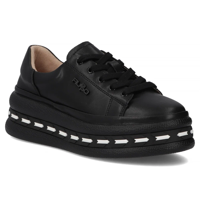 Skórzane sneakersy Filippo DP7119/25 BK czarne