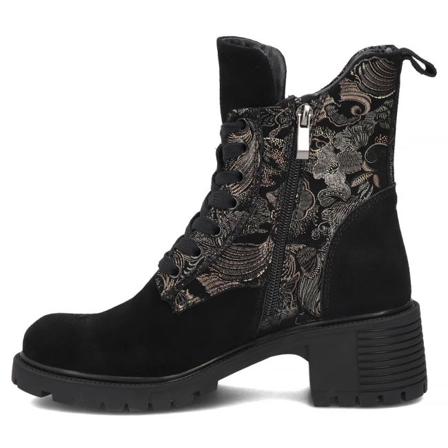 Leather heeled ankle boots Filippo DBT8021/26 BK GO black