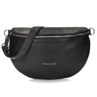 Black leather crossbody bag Toscanio F181 