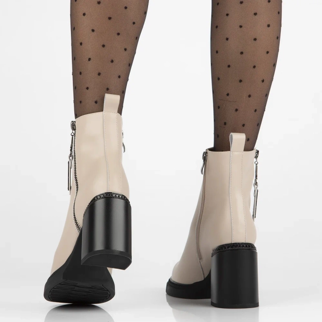 Leather ankle boots Filippo DBT6641/24 BE beige