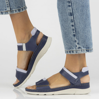 Skórzane sandały Filippo K193 granatowe