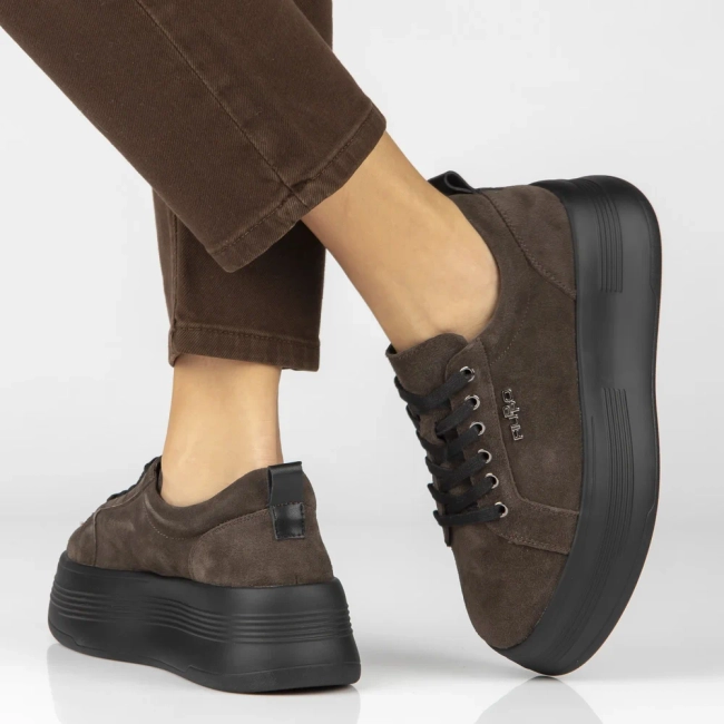Skórzane sneakersy Filippo DP8114/26 D BR brązowe