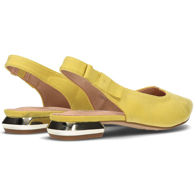Półbuty na obcasie FILIPPO DP2092/21 YL żółte