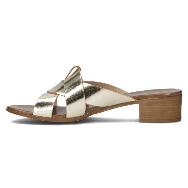 Leather flip-flops Filippo 40236 gold