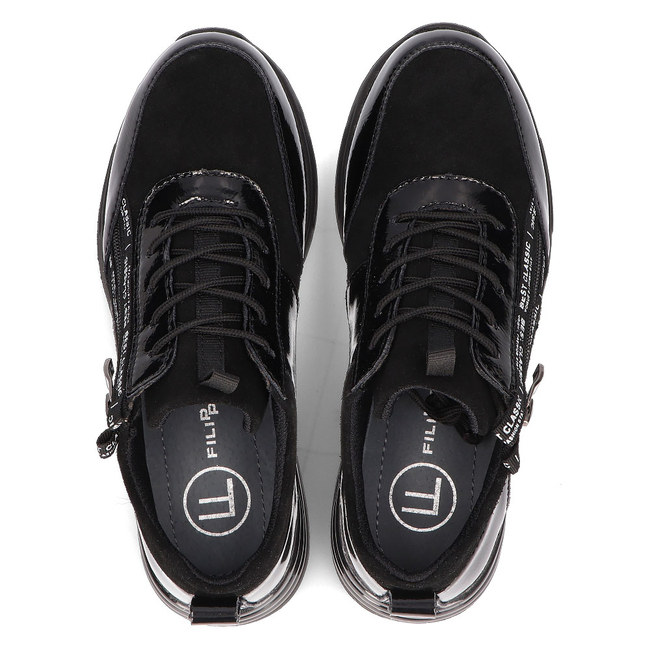Skórzane sneakersy Filippo DP3149/21 BK czarne