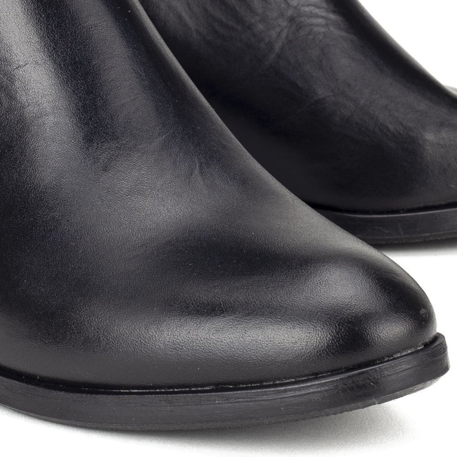 Kozaki skórzane Filippo 1161 czarne lico stretch