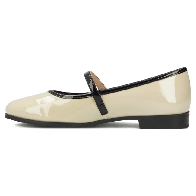 Skórzane baleriny Filippo DP7743/26 L BE beżowe