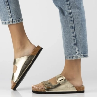 Leather flip-flops Filippo DK7062/25 GO gold